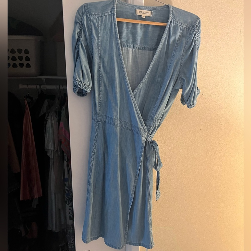 Chambray wrap dress